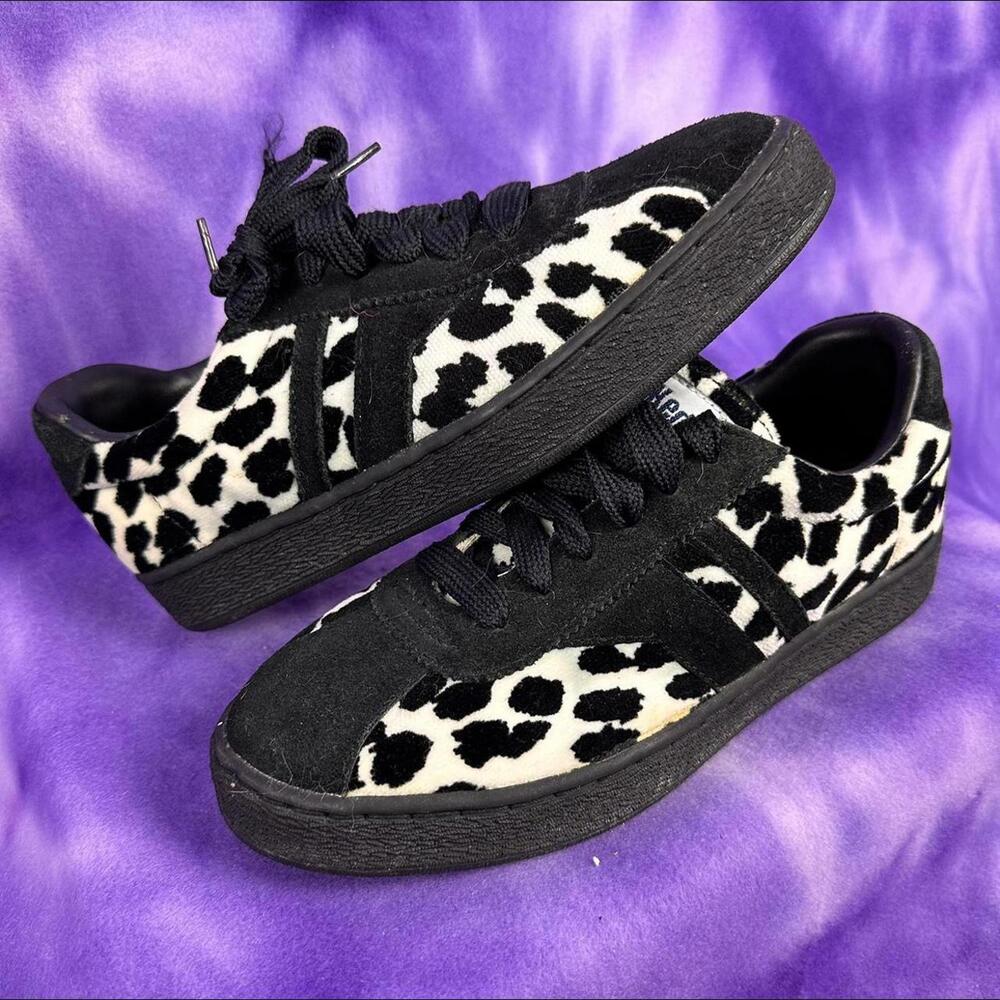 Pro keds black and white leopard print sneakers size m7 w8.5